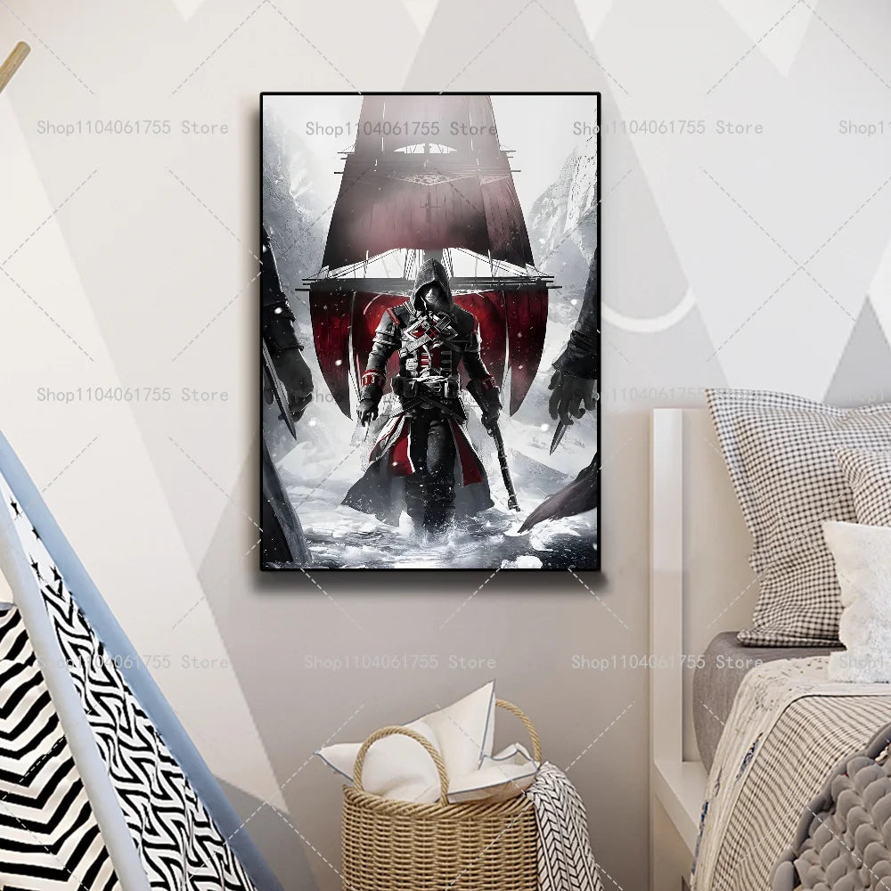 Assassin's Creed Poster – Self-Adhesive Waterproof Wall Sticker Wall Art Poster Axl