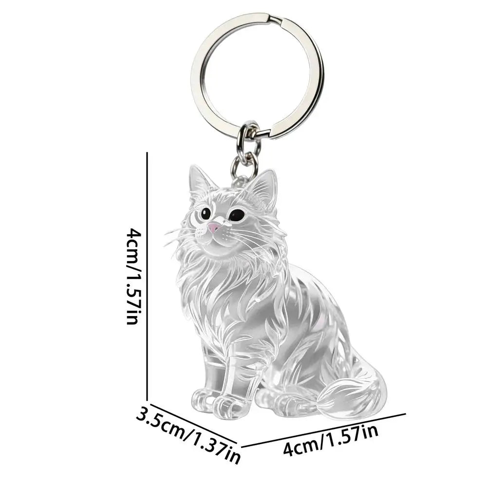 Pet Hair Keepsake Keychain – Cat Hair Collector Pendant Pet Keepsake Keychain Axl White