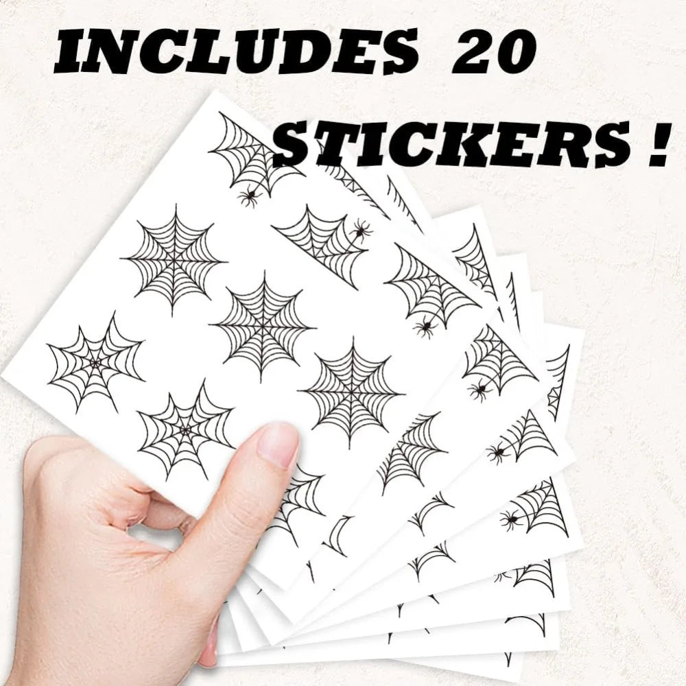 Halloween Spiderweb Stickers 180 Pcs – Self-Adhesive Party Seals Decorative Stickers Axl