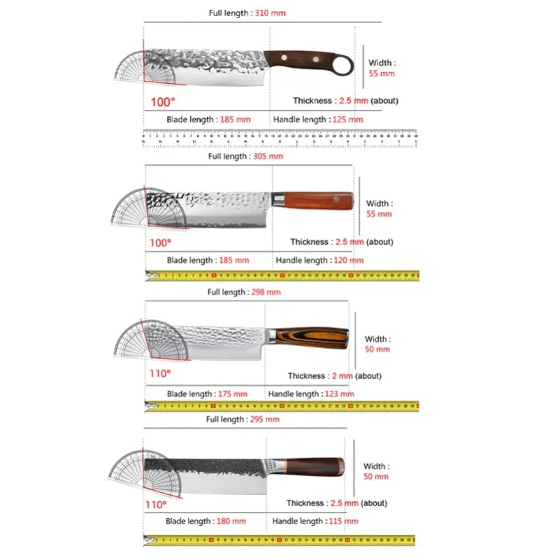 InLeung Chef Cleaver Knife – Stainless Steel Wood Handle Chef Cleaver Knife Axl