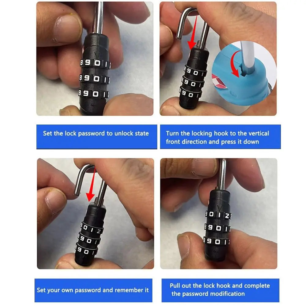TSA 3-Dial Combination Padlock – Luggage & Travel Lock Combination Padlock Axl