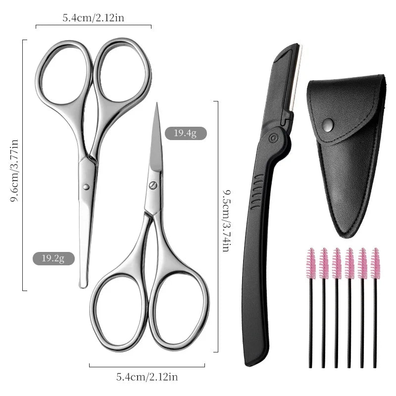 Stainless Steel Grooming Scissors Set – Eyebrow, Nose & Beard Grooming Scissors Set Axl 1050 Suit10Set