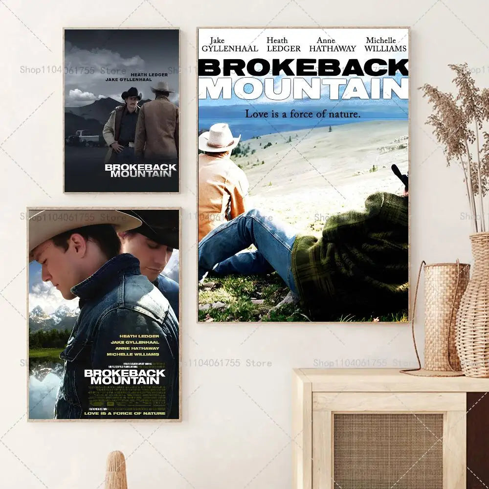 Brokeback Mountain Movie Poster – Self-Adhesive Wall Art Print Movie Wall Poster Axl