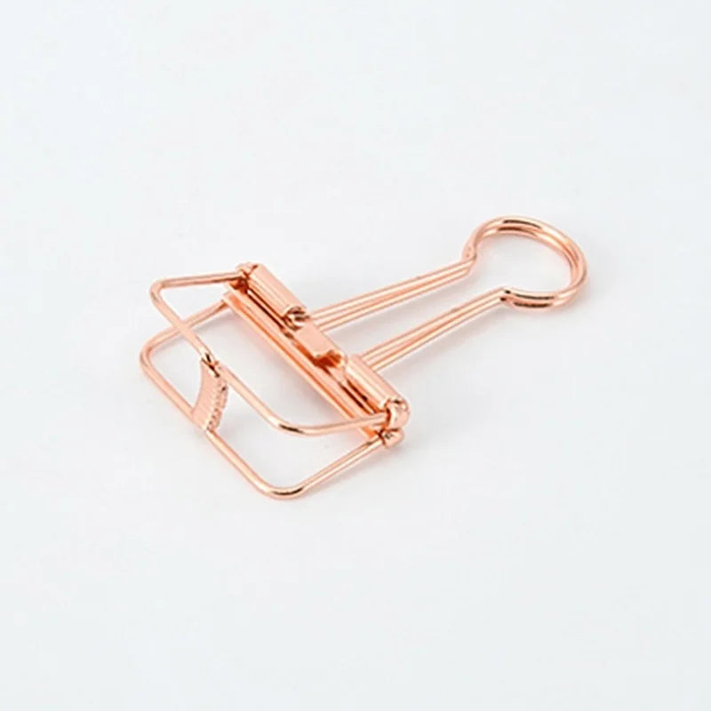5-Pack Rose Gold Binder Clips – Metal Paper Clips for Office & School Metal Binder Clips Axl