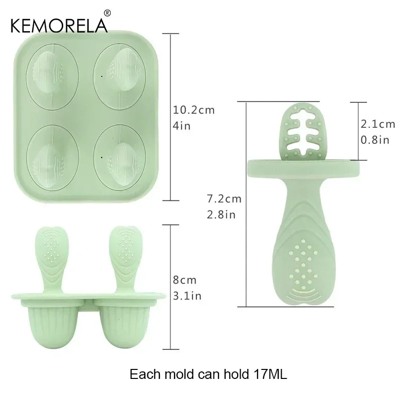 4-Cavity Silicone Baby Popsicle Mold – DIY Ice Cream Stick Mold Popsicle Mold Axl