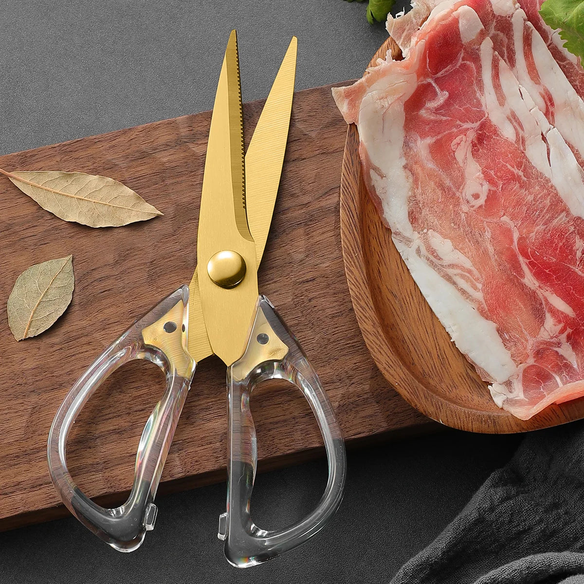 Kitchen Scissors Transparent Handle – Meat & Vegetable Shears Kitchen Scissors Axl