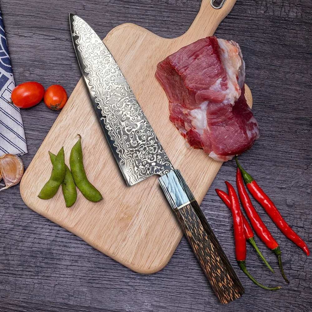 Damascus Steel Chef Knife – 20cm Professional Kitchen Knife Damascus Chef Knife Axl