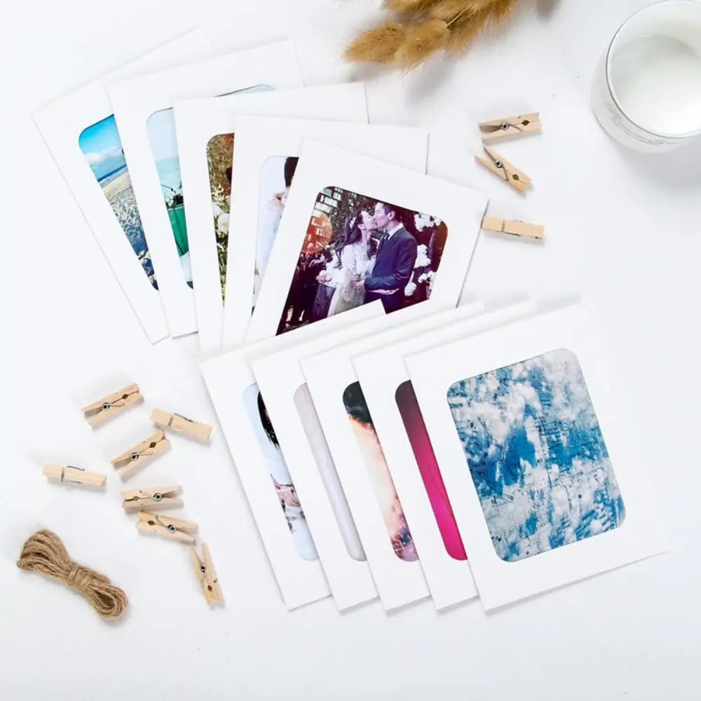 10-Piece DIY Paper Photo Frame Set with Clips & Rope | Wall Decor Photo Frame Set Axl