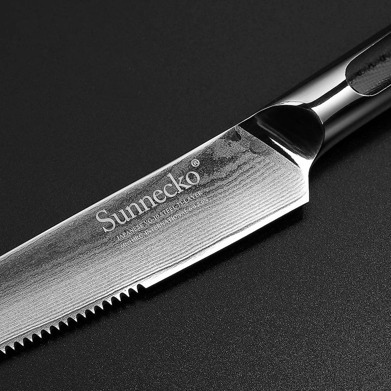 Sunnecko 5" Damascus Steak Knife – 73-Layer VG10 Steel Damascus Steak Knife Axl