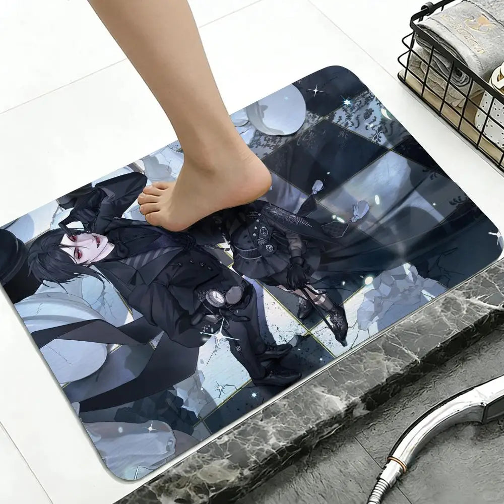 Diatomite Bath Mat – Quick Dry Anti-Slip Anime Black Butler Diatomite Bath Mat Axl