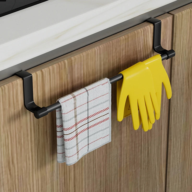 No-Drill Over-Cabinet Towel Rack – Kitchen & Bathroom Holder Cabinet Towel Rack Axl