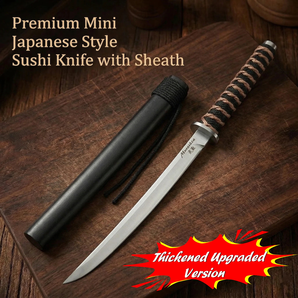 Japanese Sushi Knife with Sheath – Ultra Sharp Mini Chef Knife Sushi Chef Knife Axl 1pcs B