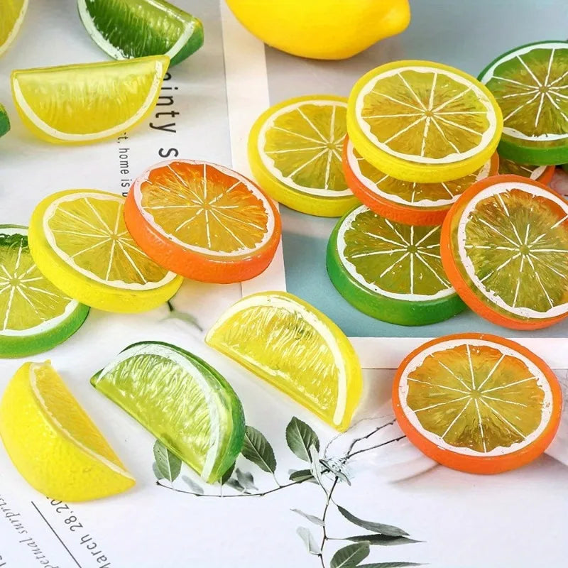10 Pcs Artificial Lemon Slices – Fake Fruit Décor & Photo Props Artificial Fruit Decor Axl