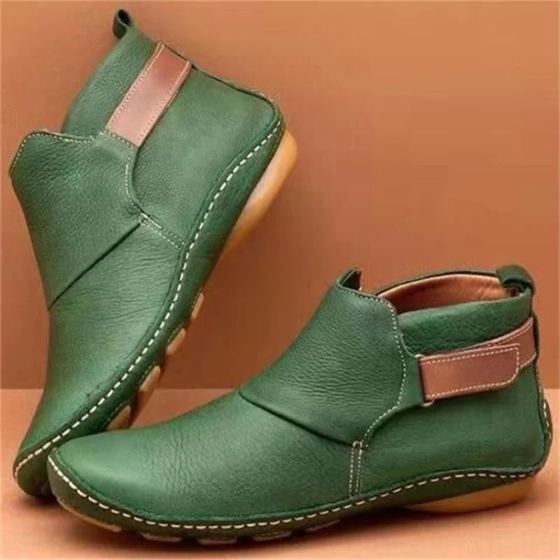 Women's Winter Ankle Boots – Non-Slip Flat Casual Short Boots Women's Ankle Boots Axl green 35