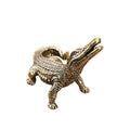 Antique Bronze Crocodile Brass Miniature Figurine | Alligator Statue Miniature Figurine Axl onesize