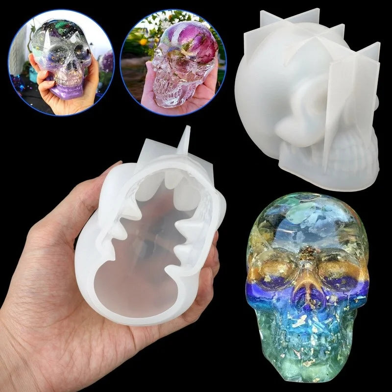 3D Skull Silicone Mold – Halloween Candle, Soap & Resin Craft Silicone Craft Mold Axl