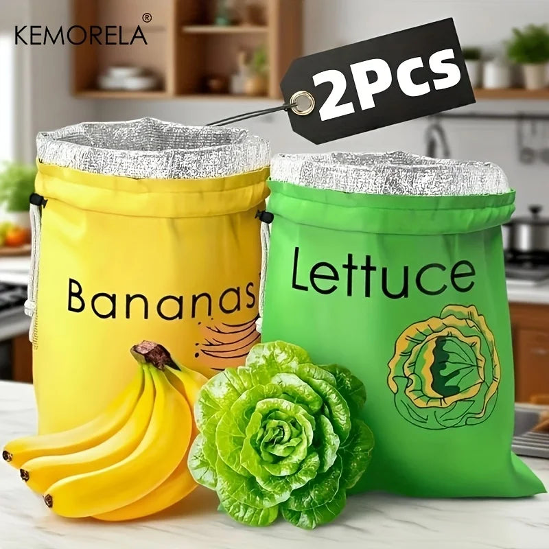 2-Pack Banana & Vegetable Freshness Storage Bags | KEMORELA Food Storage Bags Axl 2PCS