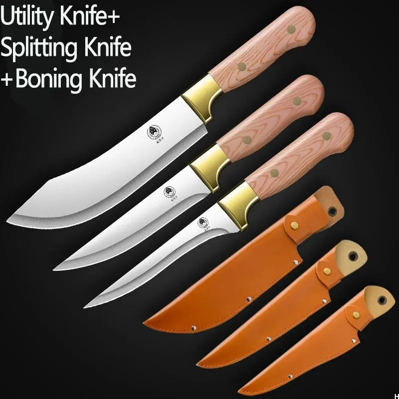 Professional Stainless Steel Boning Knife Set with Sheath Boning Knife Set Axl 3pcs