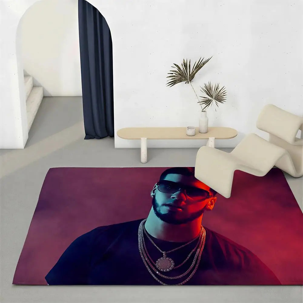 Anuel AA Flannel Floor Mat – Non-Slip Soft Plush Indoor Rug Printed Floor Mat Axl White3 40x60cm
