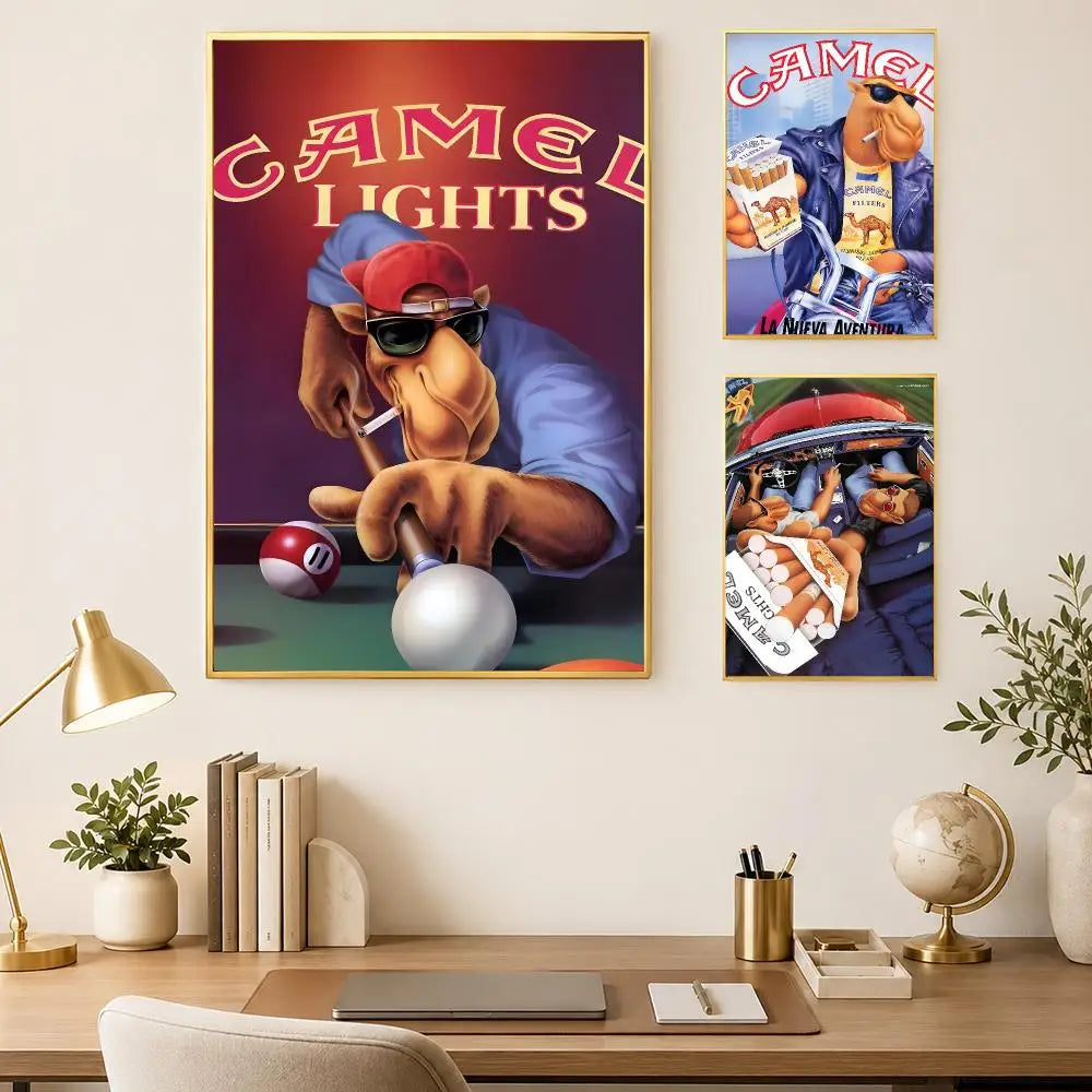 Camel Wall Art Poster – Self-Stick Waterproof HD Home Decor Wall Art Poster Axl