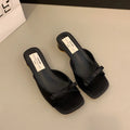 Women's Open Toe Square Heel Slides – Butterfly Knot Summer Sandals Heel Slide Sandals Axl black 38