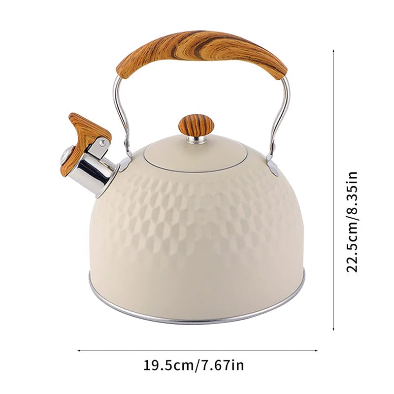 KEMORELA 2.5L Stainless Steel Whistle Kettle – All Stovetops Stovetop Whistle Kettle Axl Beige-2 2.5L
