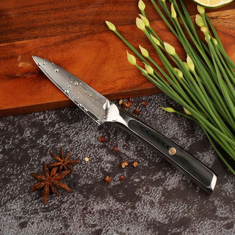 Sunnecko 3.5" VG10 Damascus Steel Paring Knife – 73 Layers Damascus Paring Knife Axl China Mainland
