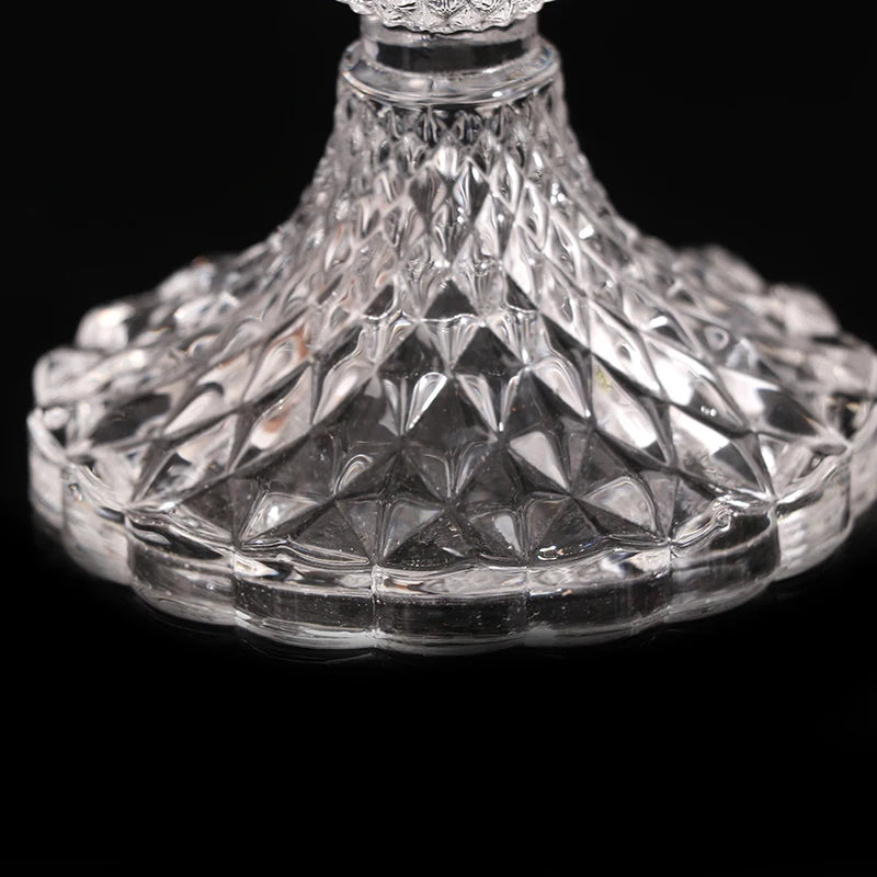 Vintage Clear Glass Candlestick Holder | European Candelabra Glass Candle Holder Axl