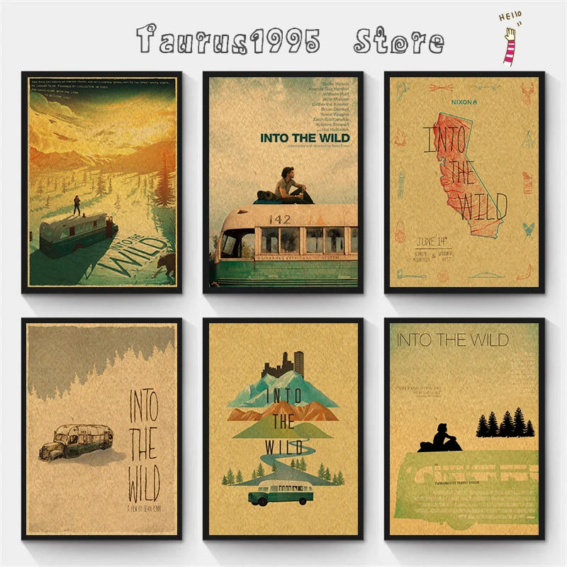 Into the Wild Movie Kraft Paper Poster | Wall Art Print Movie Wall Poster Axl