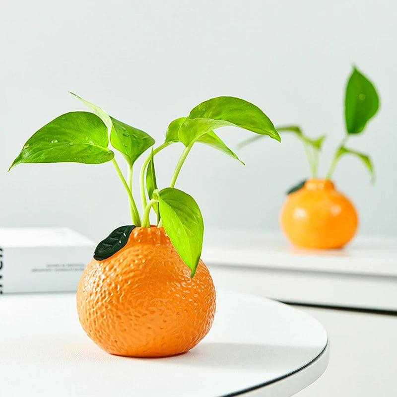 Orange Fruit Shaped Vase – Desktop Art Vase & Centerpiece Decorative Vase Axl