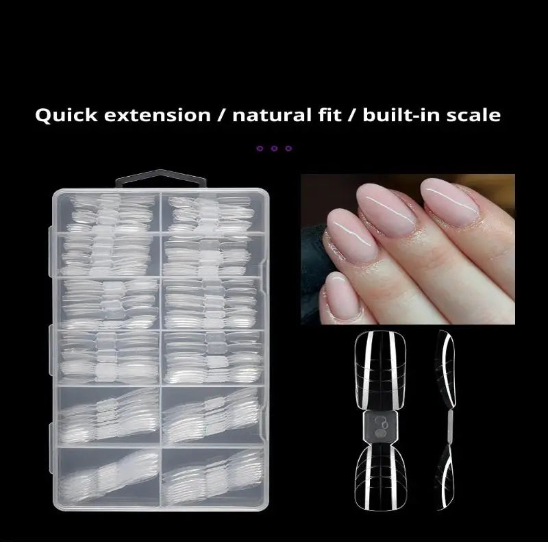 240 Pcs Dual Forms Nail Extension Mold Kit – Almond & Coffin Nail Extension Molds Axl