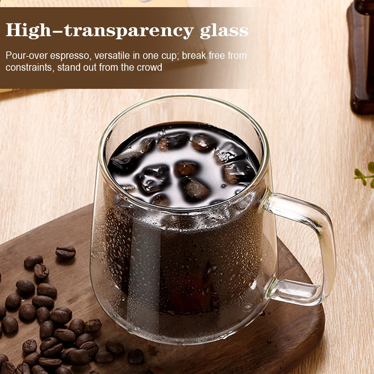 Leeseph Double Wall Glass Mugs 13.5oz/24oz – Set of 2 Glass Coffee Mugs Axl