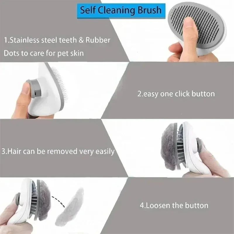 Self-Cleaning Pet Brush & Dematting Comb for Dogs & Cats Pet Grooming Brush Axl