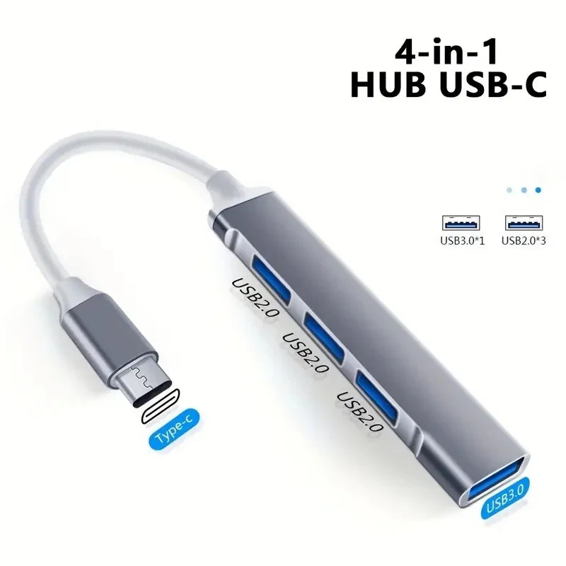 4-Port USB-C Hub 3.0 OTG Adapter for MacBook & Laptop USB-C Hub Axl