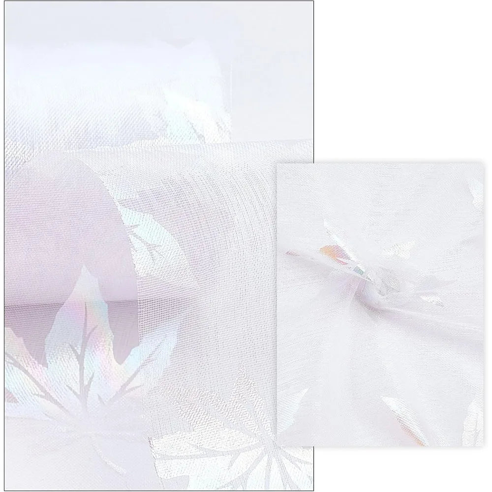Maple Leaf Organza Tulle Ribbon Roll – 6" x 10 Yds, White Craft Tulle Ribbon Axl