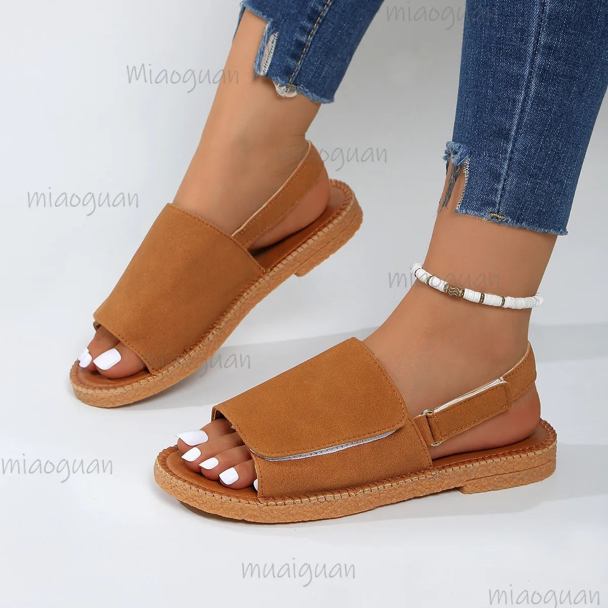Women's Roman Flat Sandals – Open Toe Slingback Casual Shoes Flat Sandals Axl