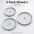 Titanium Stainless Steel Camping Plate Set – Stackable 3/5 Pack Camping Plate Set Axl 3 Pack Mixed-L