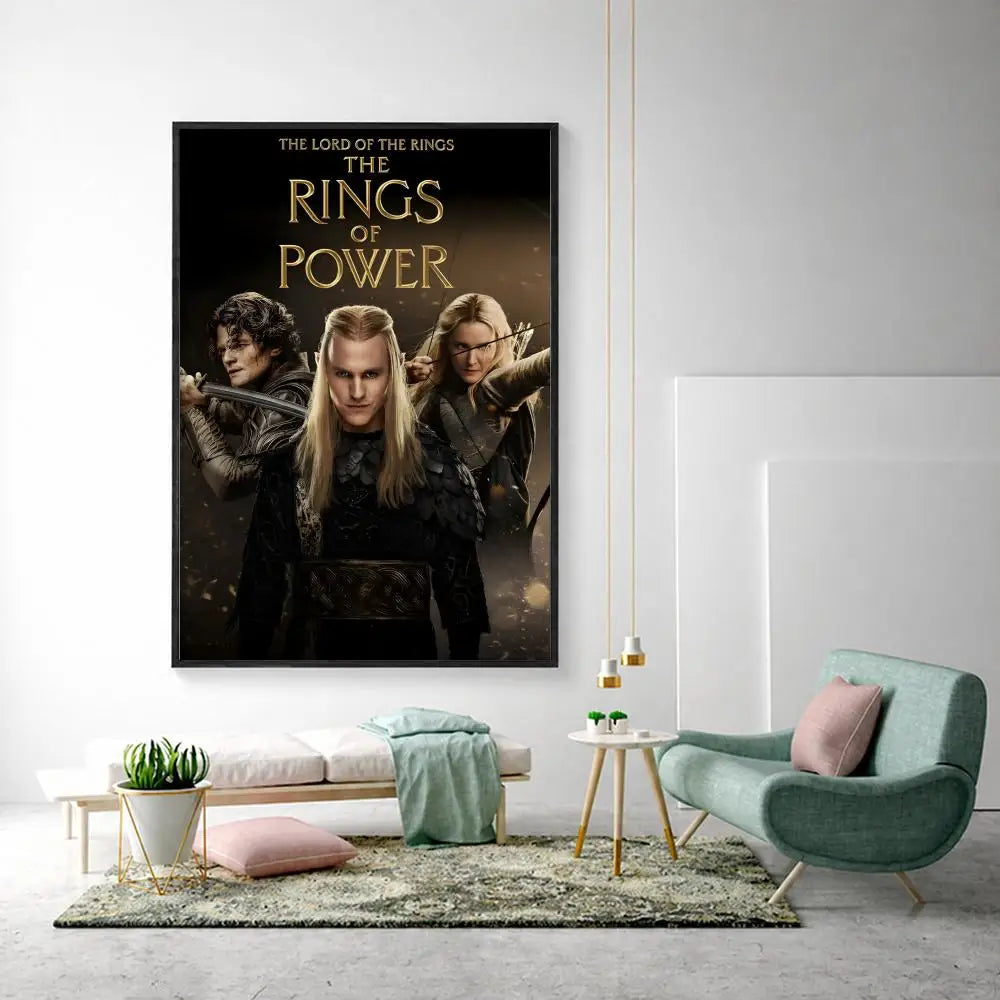 Rings of Power HD Poster – Waterproof Sticky Wall Art Decor Wall Art Poster Axl White17 30X40cmNoframe