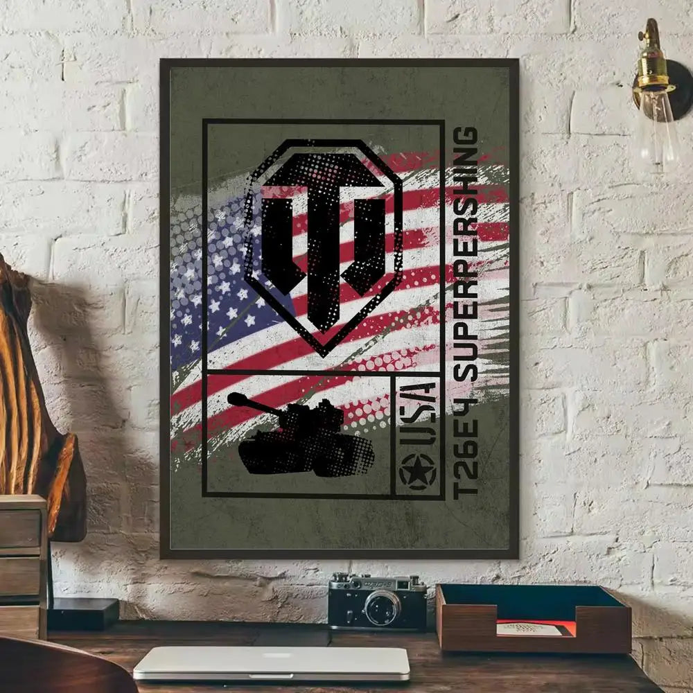World of Tanks Game Wall Poster Removable Sticker Mural Decal Wall Sticker Mural Axl Black11 30X40cmNoframe