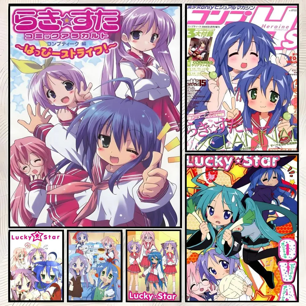 Lucky Star Anime Self-Stick HD Wall Poster – Waterproof PVC Anime Wall Poster Axl