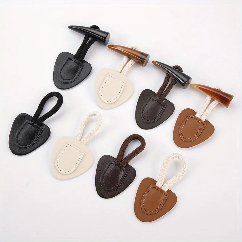 4 Pairs PU Leather Horn Toggle Buttons – Coat & Jacket Sewing Sewing Toggle Buttons Axl