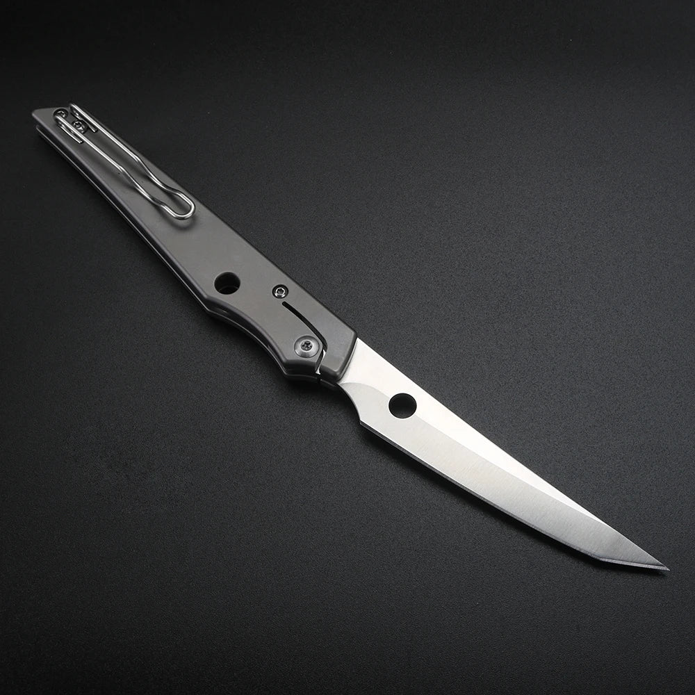 XUAN FENG M390 Folding Pocket Knife – Titanium Handle, 58-61 HRC Folding Pocket Knife Axl