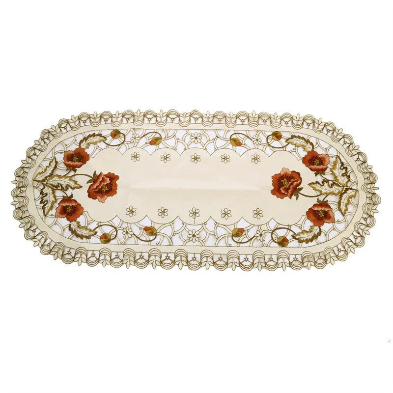 European Hollow Embroidered Table Runner 40x85cm | Lace Décor Table Runner Axl
