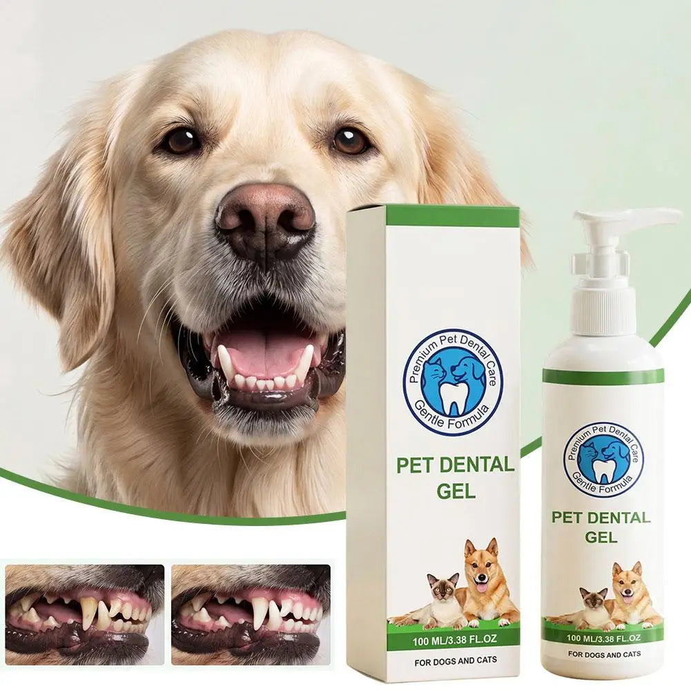 Plant-Based Pet Dental Gel Dogs & Cats – 100ml No-Rinse Pet Dental Gel Axl