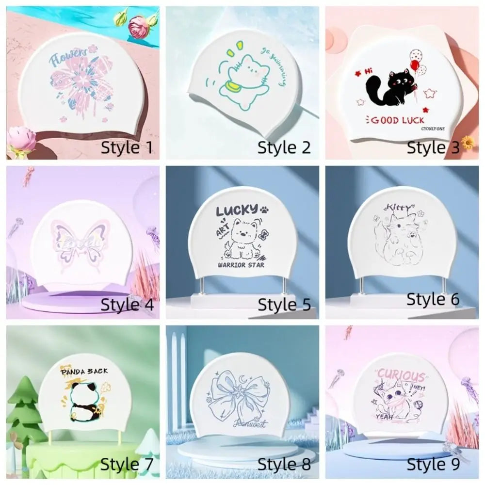 Extra Large Silicone Swim Cap – Waterproof Cartoon Cap for Women Silicone Swim Cap Axl