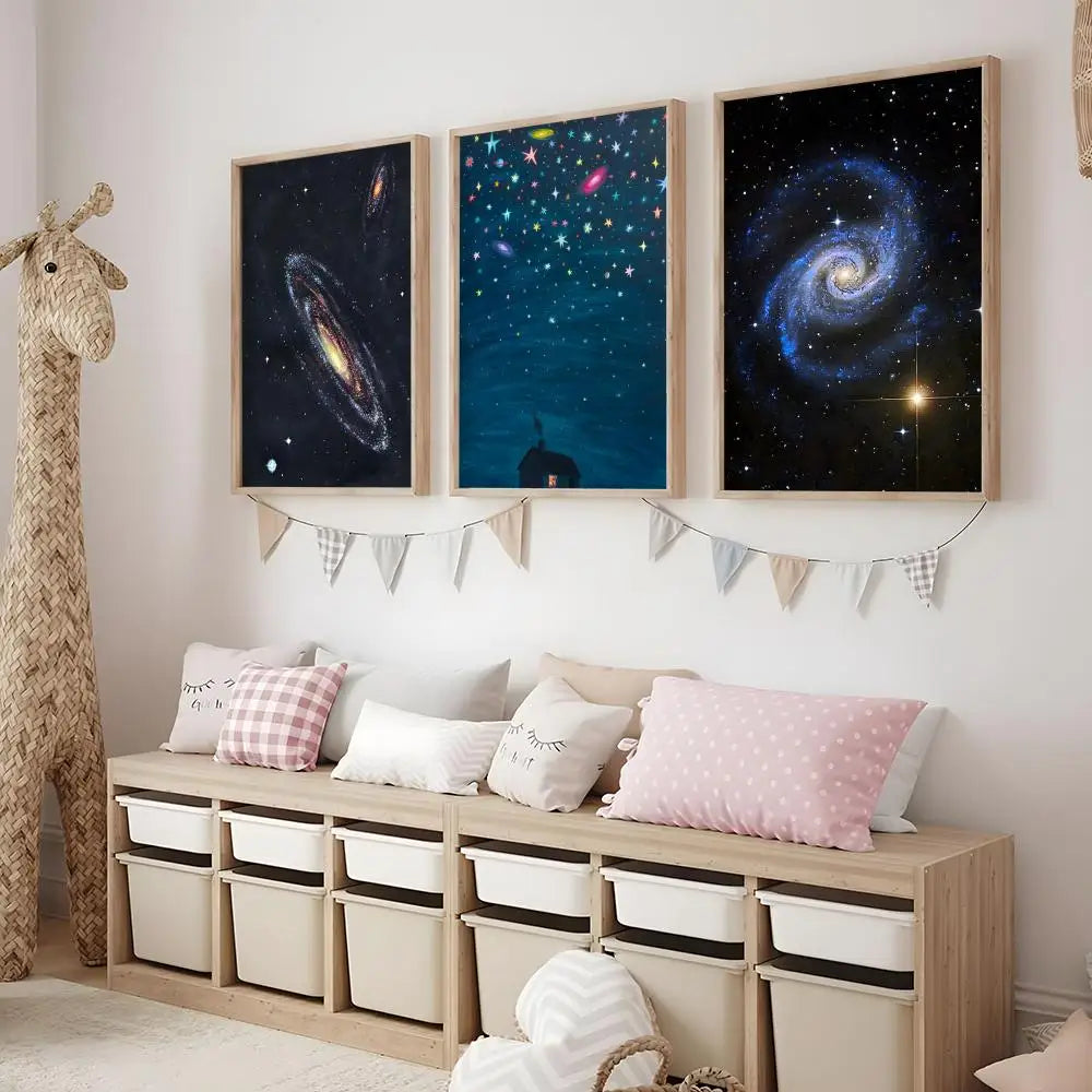 Galaxy Starry Sky Wall Art Poster Sticker | Modern Home Decor Wall Art Sticker Axl