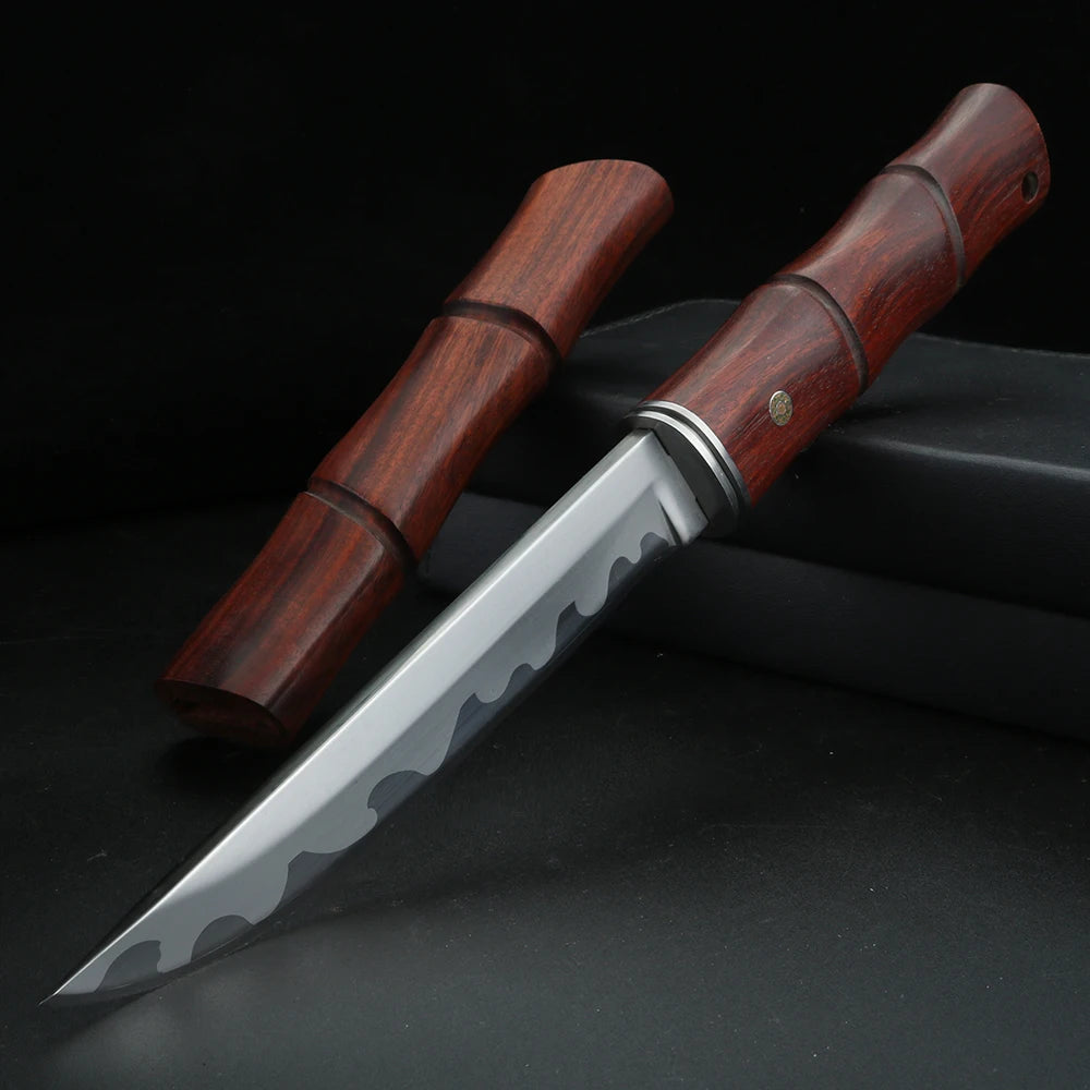 SKD-11 Carbon Steel Boning Knife – 62HRC Sharp Blade & Wood Sheath Boning Knife Axl