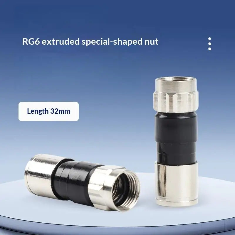 RG6 F-Type Coaxial Compression Connectors – Waterproof 5/10/20 Pcs Coaxial Compression Connector Axl