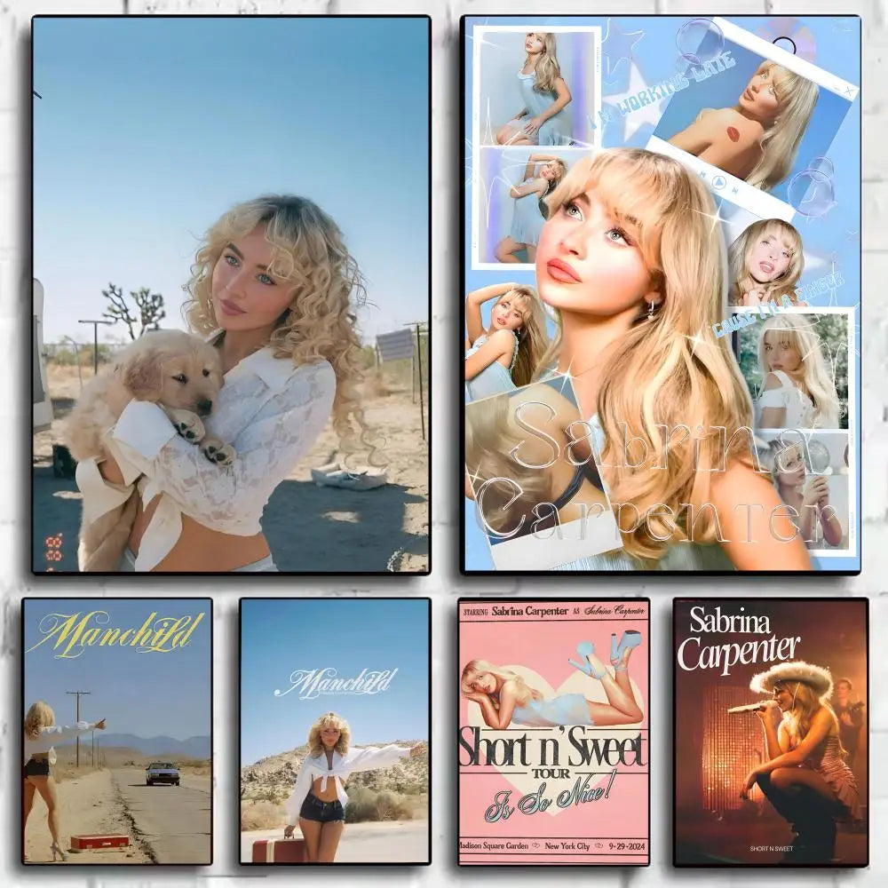 Sabrina Carpenter Self-Adhesive Wall Poster – Modern Art Sticker Wall Art Poster Axl