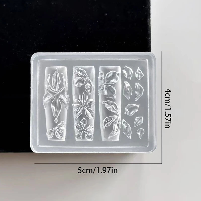 3D Silicone Nail Art Mold – Lily, Starfish & Seashell Design Nail Art Mold Axl A
